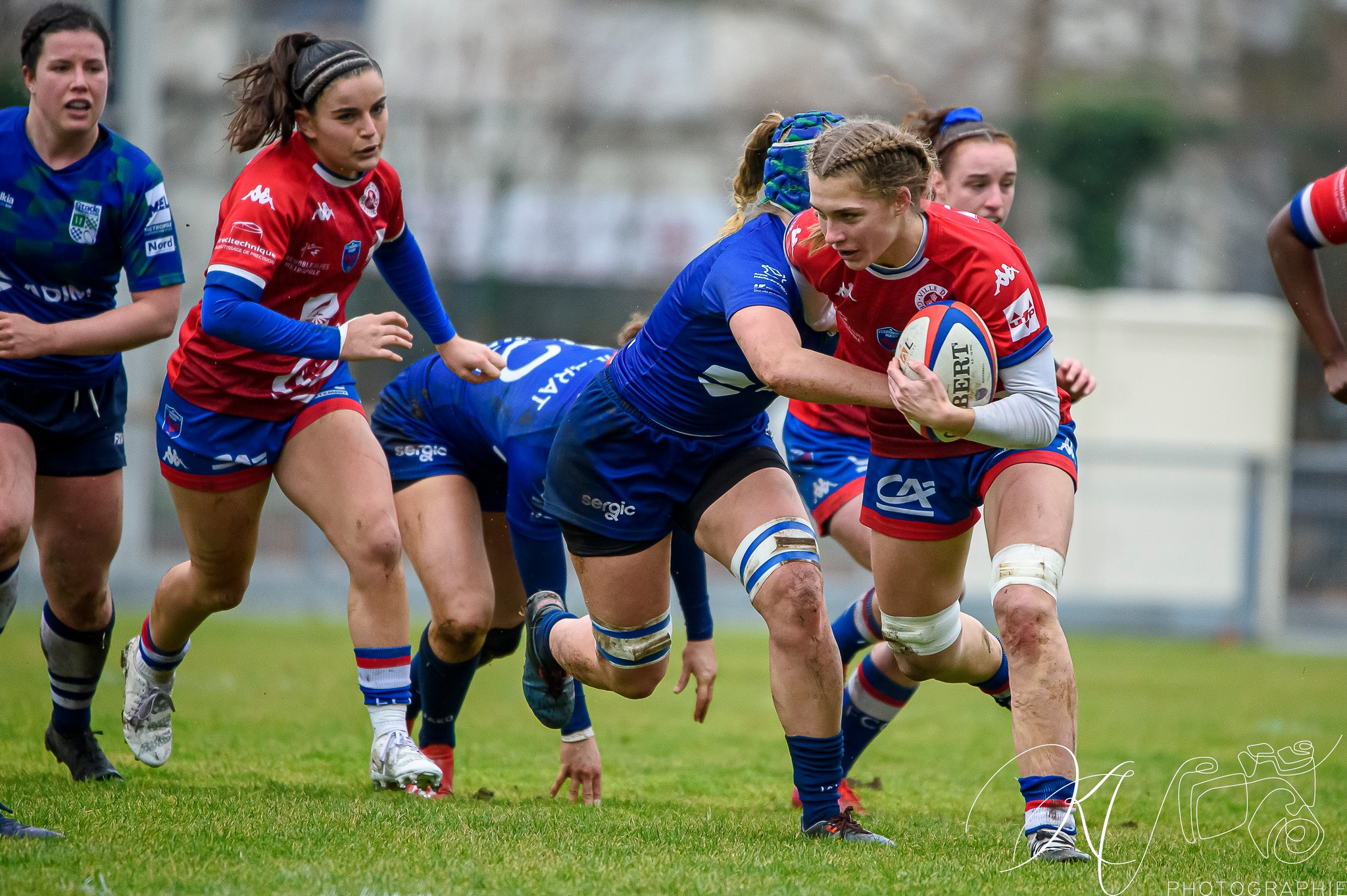 Enoé NERI - Florine THIRON -  FC Grenoble Rugby - Lille Métropole Rugby Club Villeneuvois - Rugby - FCG Amazones (18) VS (16) LMRCV (#2023FCGvsLMRCV01) Photo by: Karine Valentin | Siuxy Sports 2023-01-08