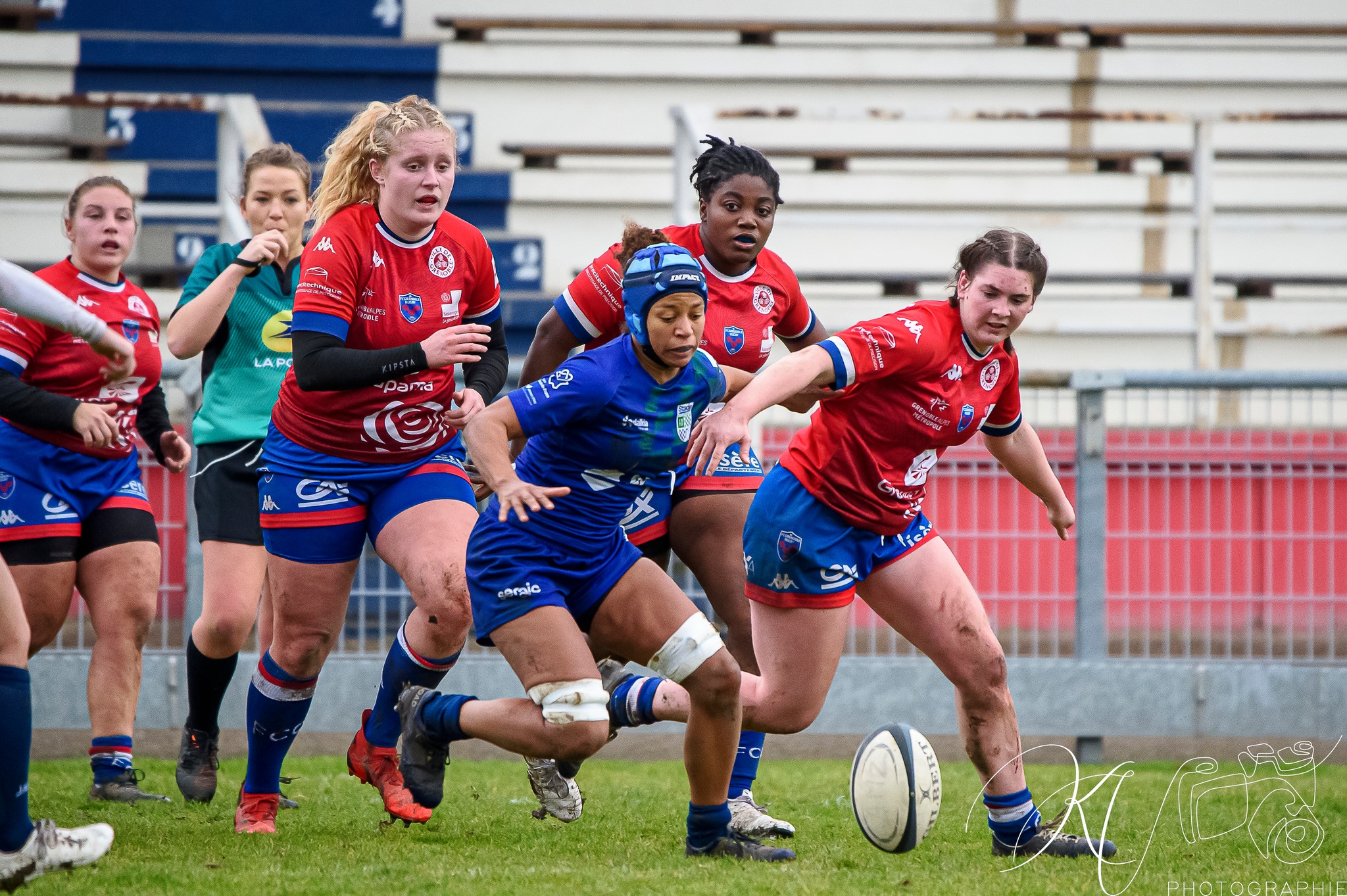 Suzanne NICOLE - Emma POULAT -  FC Grenoble Rugby - Lille Métropole Rugby Club Villeneuvois - Rugby - FCG Amazones (18) VS (16) LMRCV (#2023FCGvsLMRCV01) Photo by: Karine Valentin | Siuxy Sports 2023-01-08