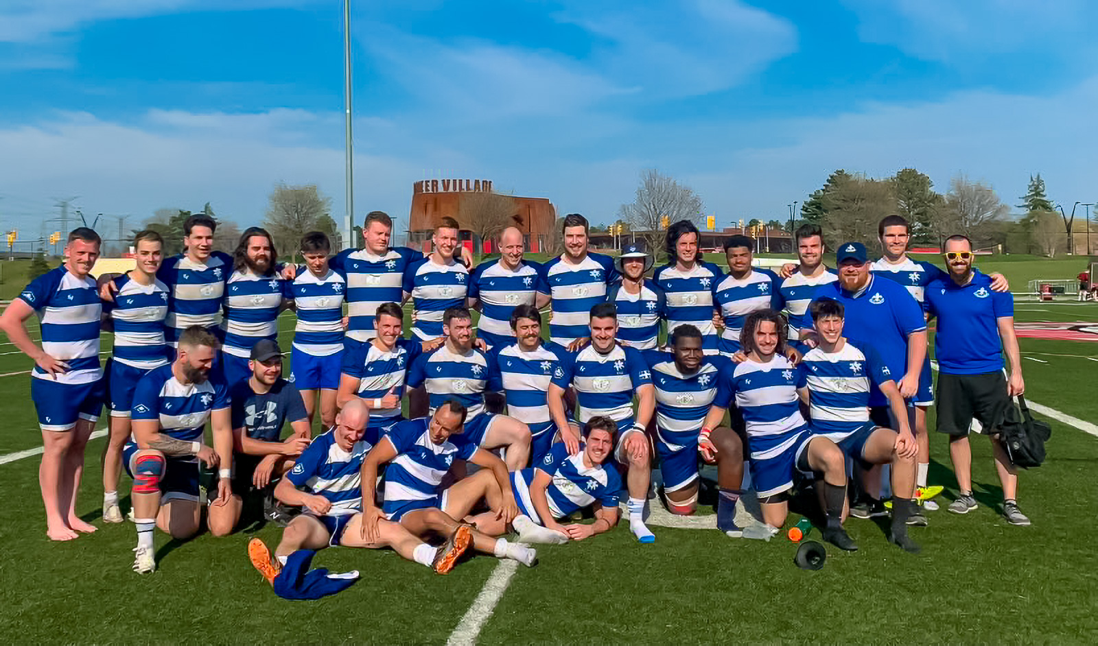 Maxime ARON - Scott BARRINGTON - Stanislas BLAZKOWSKI - Owen CUMMING - Nicolas DUBÉ MERCIER - Vincent JOMPHE - Abel KOUBEMBA - Nicolas KRAWCZYK - Alexandre LAURENDEAU - Thibault LE COZ - Simon-Jacques LECLERC - Jérôme LEVESQUE - Andy MACKAY - Brahim MAHMOUDI - Pierre-Luc MAILLOUX - Mike MALAGISI - Jackson MARQUARDT - Stephen MARTINEZ - Jackson MATTHEWS - Maxime PERREAULT-BRIÈRE - Maxime PLANTE - Valmont SAVARIAUD - Bosco TINDAME -  Équipe Québec Senior Masculin -  - Rugby - Toronto Arrows Academy (24) vs (31) Équipe Québec Sr  XV () Photo by:  | Siuxy Sports 2023-04-15