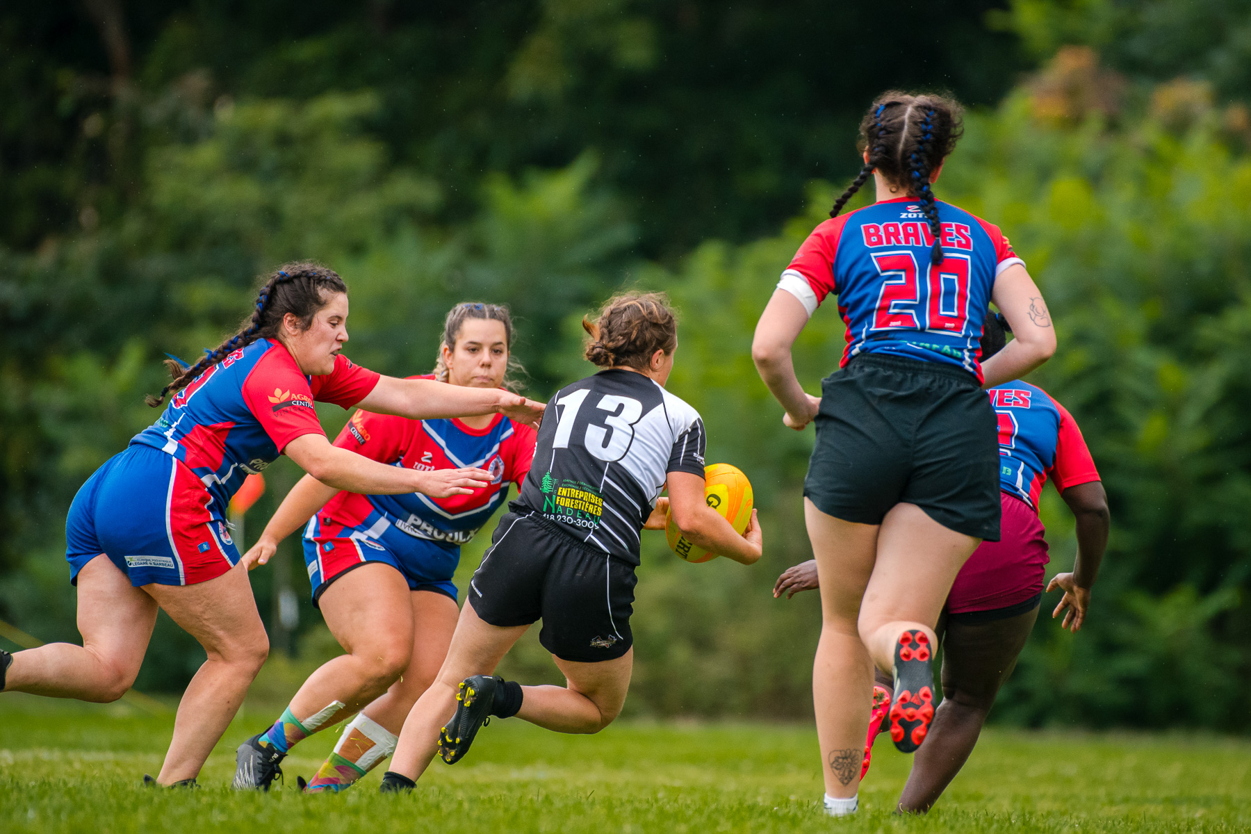  Saint-Georges Lumberjacks - Braves de Trois-Rivières - Rugby - RUGBY QUÉBEC FINALES LPR2 F SÉNIORS 2023 SAB QC- SG Lumberjacks vs Braves Trois-Rivières (#RQF2023LPR2SF1) Photo by: Simon Duquette | Siuxy Sports 2023-08-19