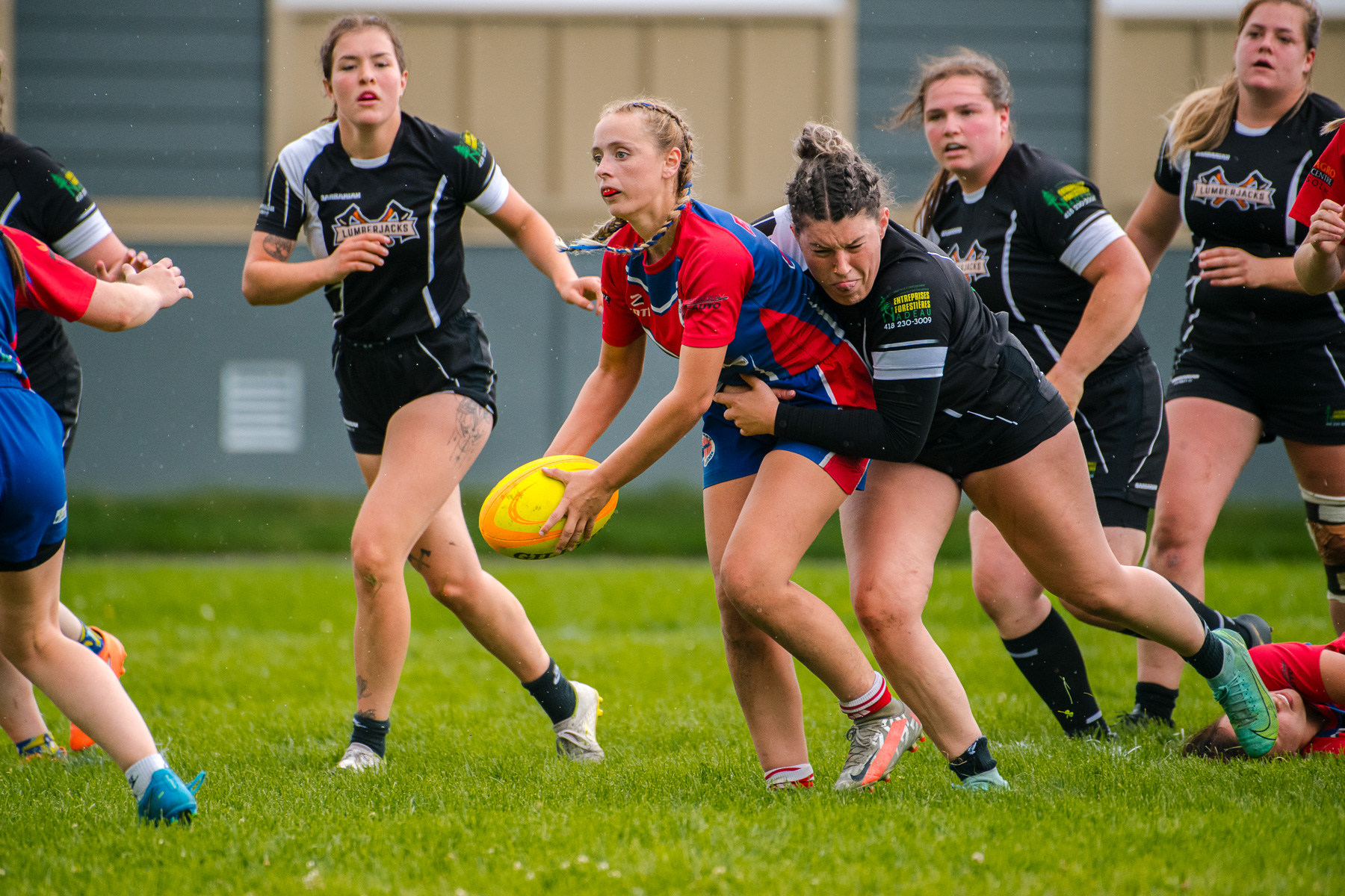  Saint-Georges Lumberjacks - Braves de Trois-Rivières - Rugby - RUGBY QUÉBEC FINALES LPR2 F SÉNIORS 2023 SAB QC- SG Lumberjacks vs Braves Trois-Rivières (#RQF2023LPR2SF1) Photo by: Simon Duquette | Siuxy Sports 2023-08-19