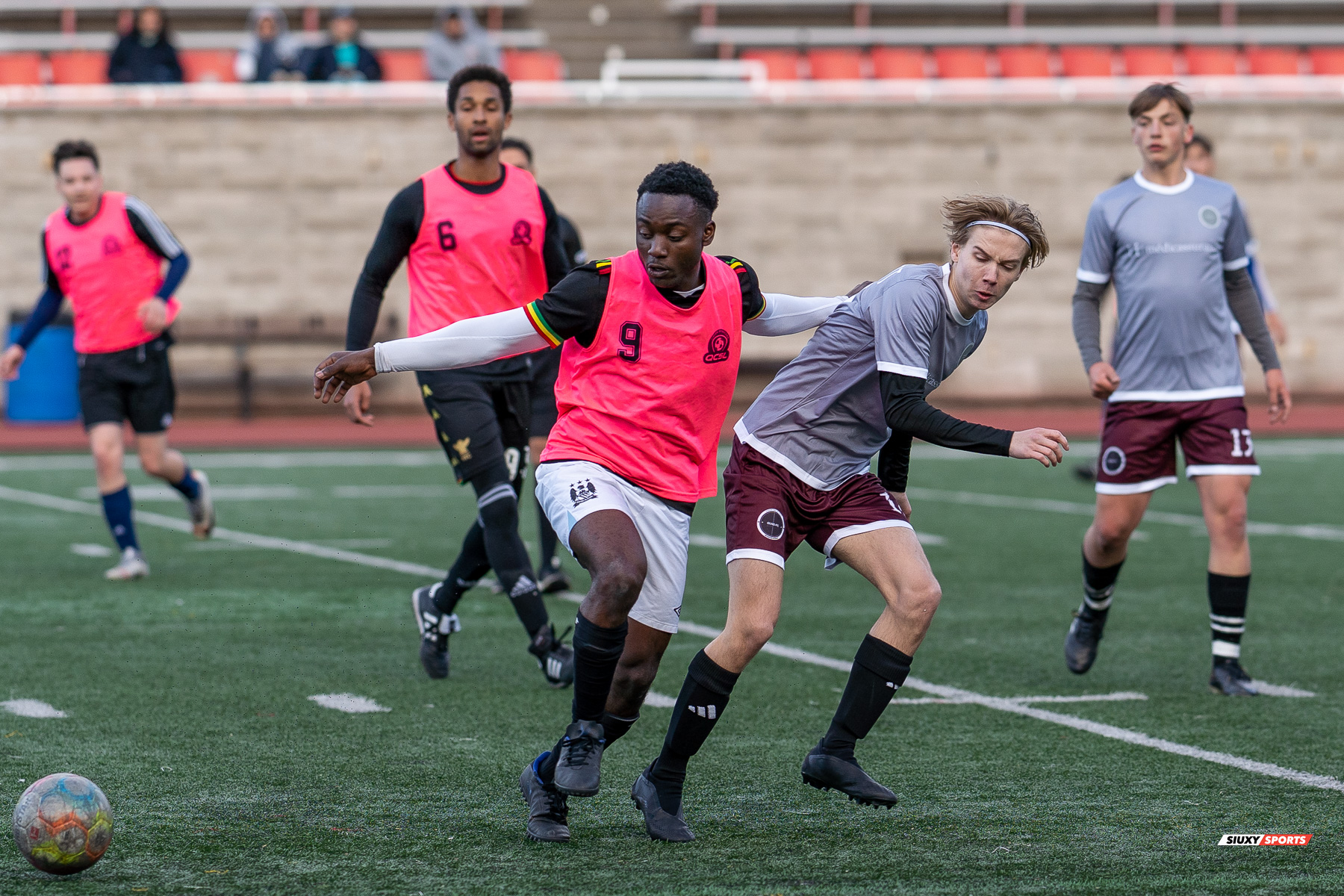 Thomas ALEM-LEBEL - Yann WELADJI -  FC Huile - QUAD FC - Soccer - CSL 2023 - FC Huile (2) vs (1) QUAD FC (#2023FCHvQFC05) Photo by: Emilie Alchourron | Siuxy Sports 2023-05-17