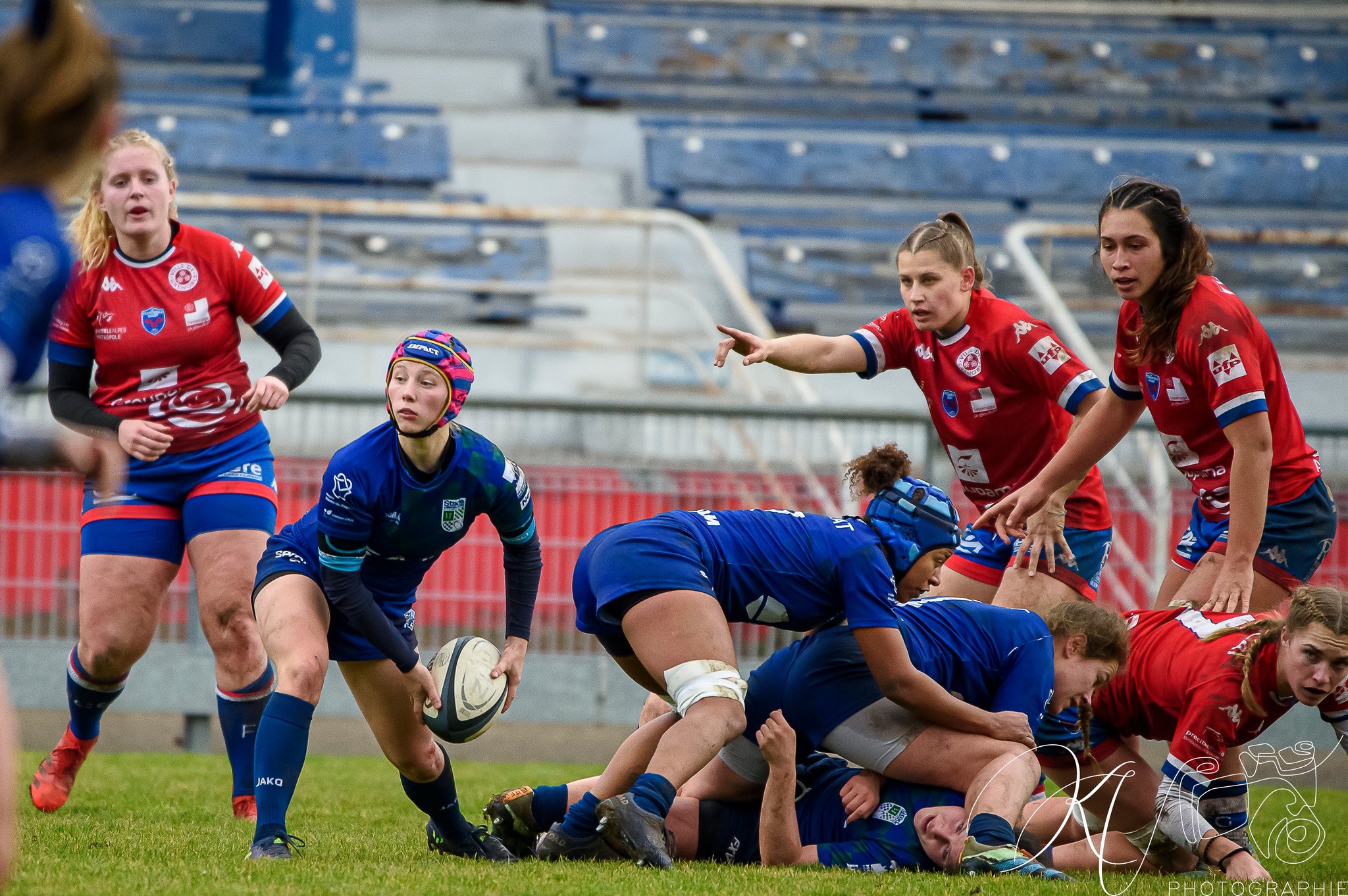 Emeline GROS - Emma POULAT -  FC Grenoble Rugby - Lille Métropole Rugby Club Villeneuvois - Rugby - FCG Amazones (18) VS (16) LMRCV (#2023FCGvsLMRCV01) Photo by: Karine Valentin | Siuxy Sports 2023-01-08