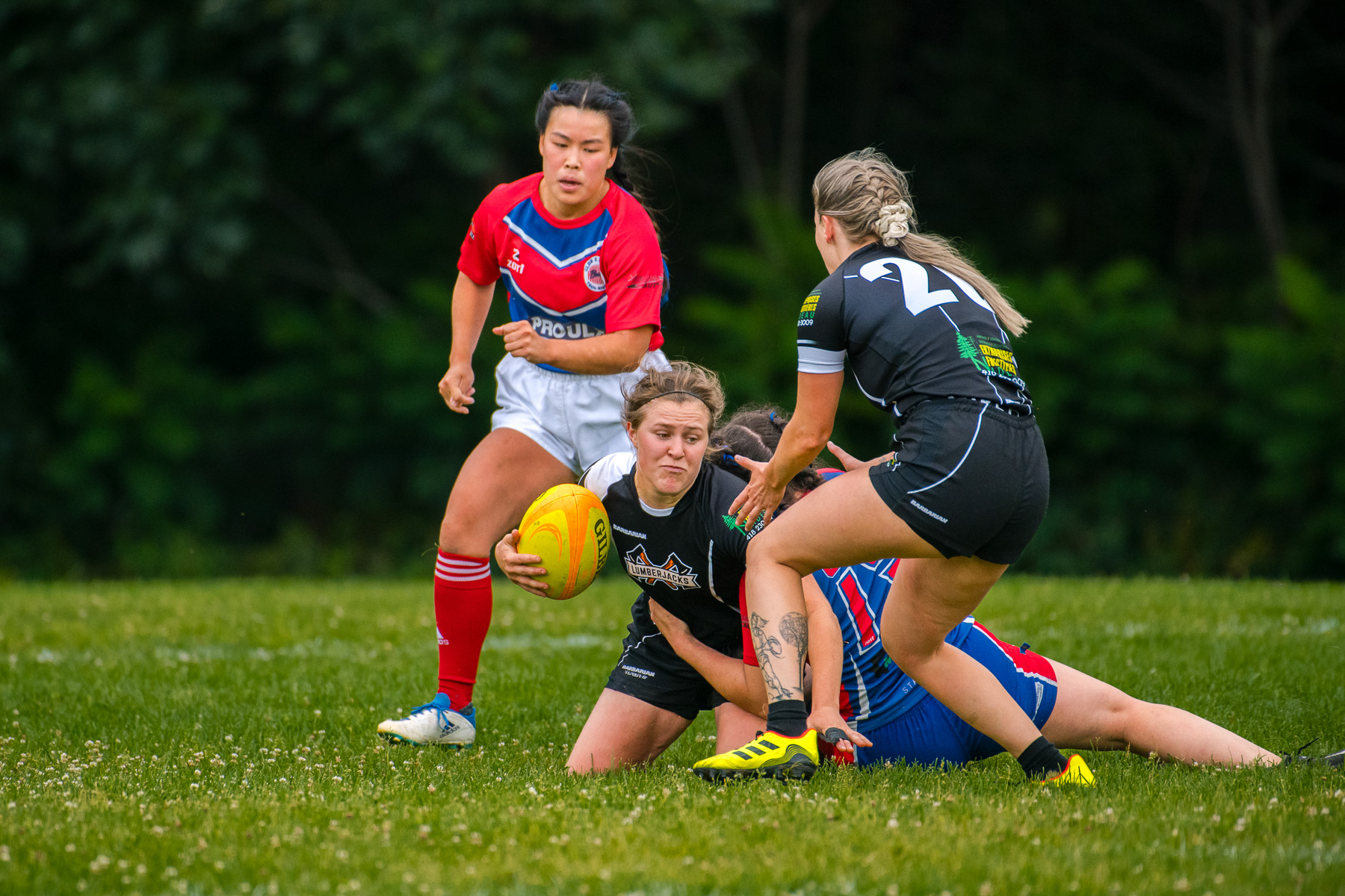  Saint-Georges Lumberjacks - Braves de Trois-Rivières - Rugby - RUGBY QUÉBEC FINALES LPR2 F SÉNIORS 2023 SAB QC- SG Lumberjacks vs Braves Trois-Rivières (#RQF2023LPR2SF1) Photo by: Simon Duquette | Siuxy Sports 2023-08-19