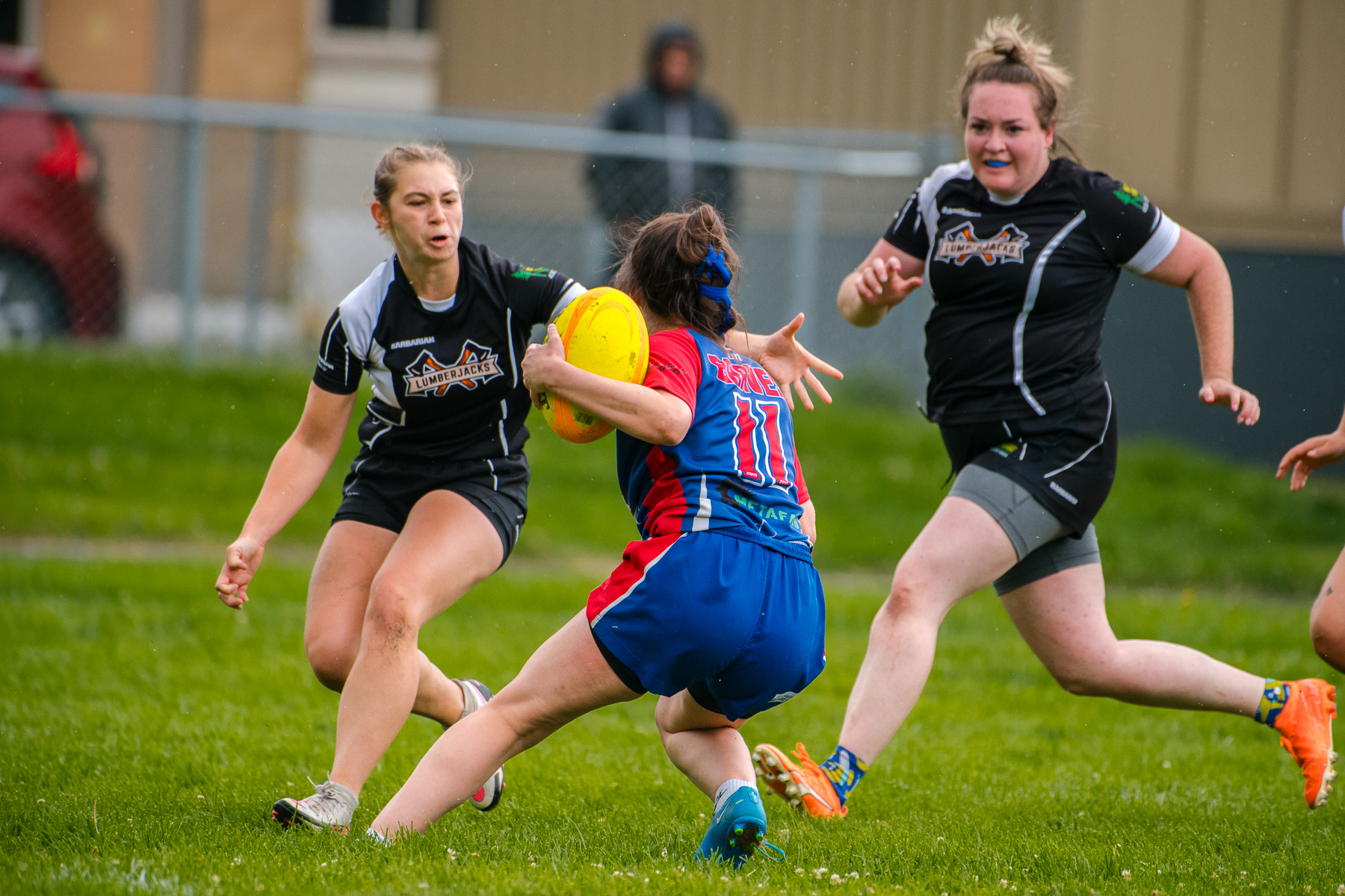  Saint-Georges Lumberjacks - Braves de Trois-Rivières - Rugby - RUGBY QUÉBEC FINALES LPR2 F SÉNIORS 2023 SAB QC- SG Lumberjacks vs Braves Trois-Rivières (#RQF2023LPR2SF1) Photo by: Simon Duquette | Siuxy Sports 2023-08-19